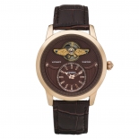 军表系列全自动镂空真皮机械表男表 70052W70052G