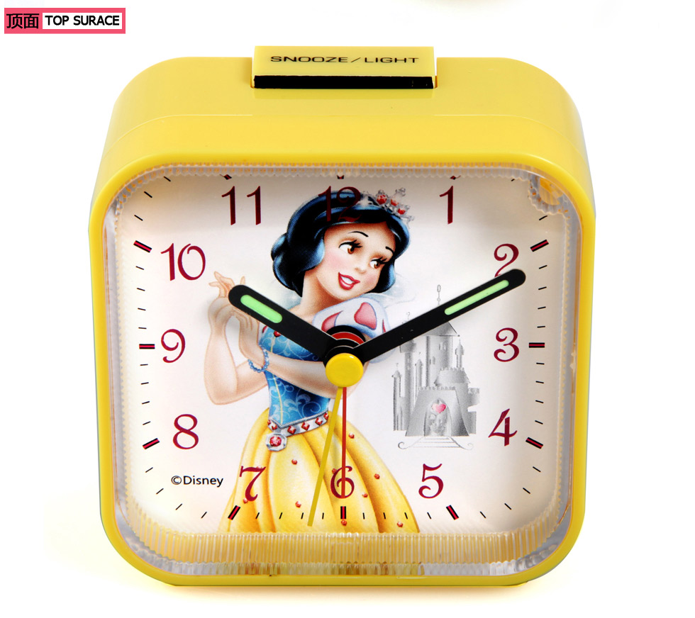 > disney/迪士尼白雪公主简约方形静音闹钟c3002pc